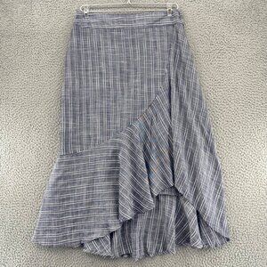 Lulu's Blue Striped Midi Skirt